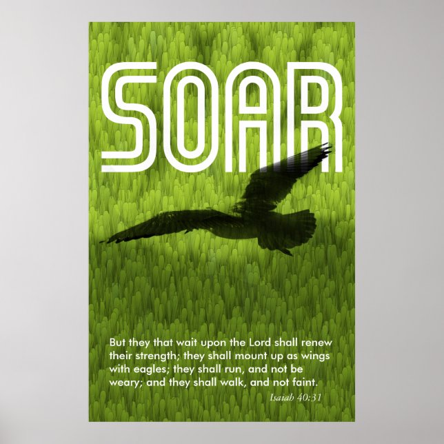 Isaiah 40:31 Bibel Verse Eagle Poster (Vorne)