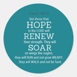 Isaiah-40-31 Bibelschrift Runder Aufkleber