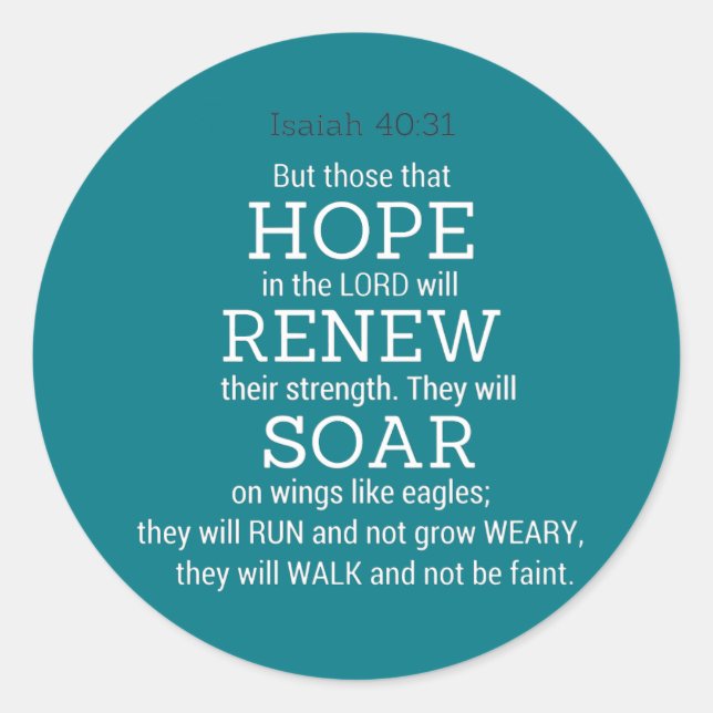 Isaiah-40-31 Bibelschrift Runder Aufkleber (Vorderseite)