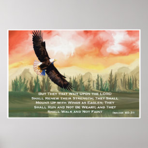 Isaiah 40:31 Bibelverse Monte on Wings Poster