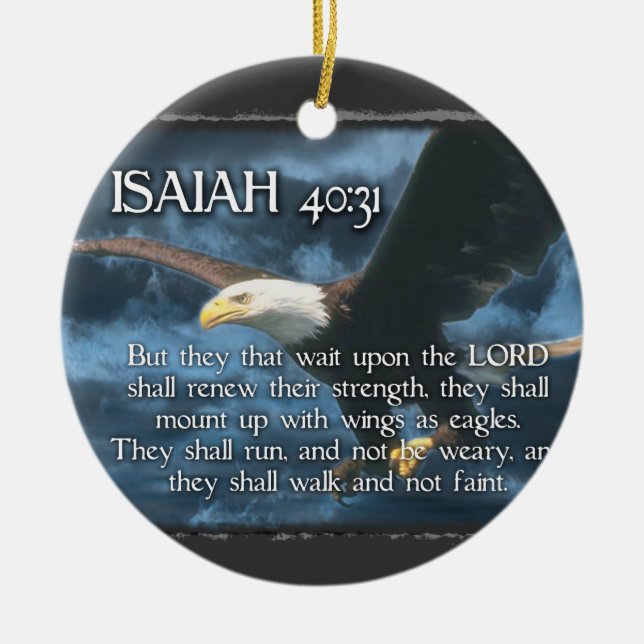 ISAIAH 40:31 BIBLE VERSE ORNAMENT - EAGLE WINGS (Vorne)