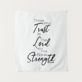 Isaiah 40:31 Bible Verse Script Schriftart Christl Wandteppich