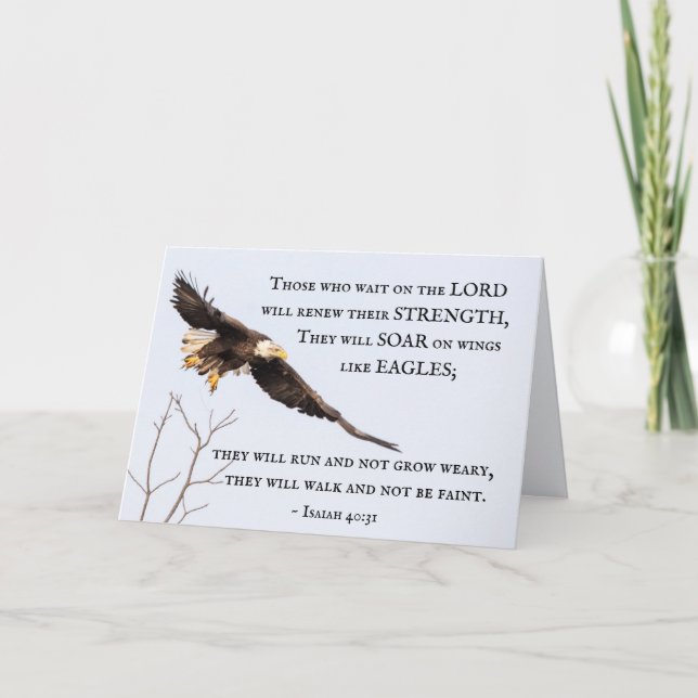 Isaiah 40:31 Die auf den Herrn warten, die Bibel Karte (Vorderseite)