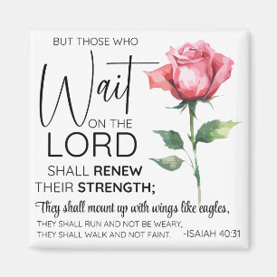 Isaiah 40:31 Die auf der Blume des Herrn warten Magnet