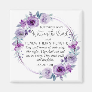 Isaiah 40:31 Die warten auf den Herrn Floral Magnet