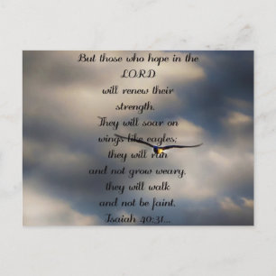 Isaiah 40:31 Geschenk des Christlichen Verse Postkarte