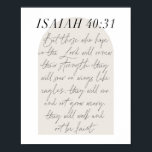 Isaiah 40:31 Minimal Boho Beige Arch Poster<br><div class="desc">Aber diejenigen, die auf den Herrn hoffen, wird ihre Kraft erneuern ... - Isaiah 40:31 Minimal Boho Beige Arch Script</div>