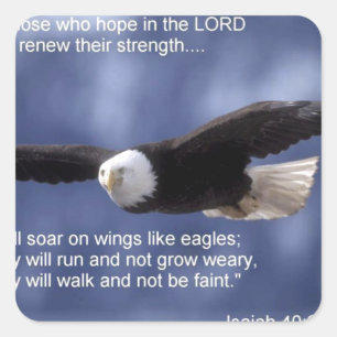 Isaiah 40:31 quadratischer aufkleber