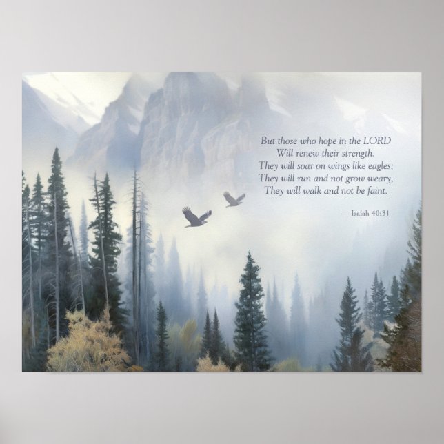 Isaiah 40 31 Soar Like Eagles Scripture Poster (Vorne)