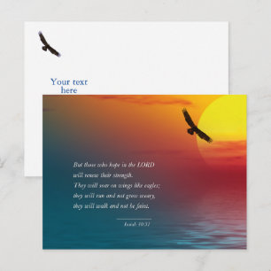 Isaiah 40:31 Verse Bible Lord Eagle steil ansteige Postkarte