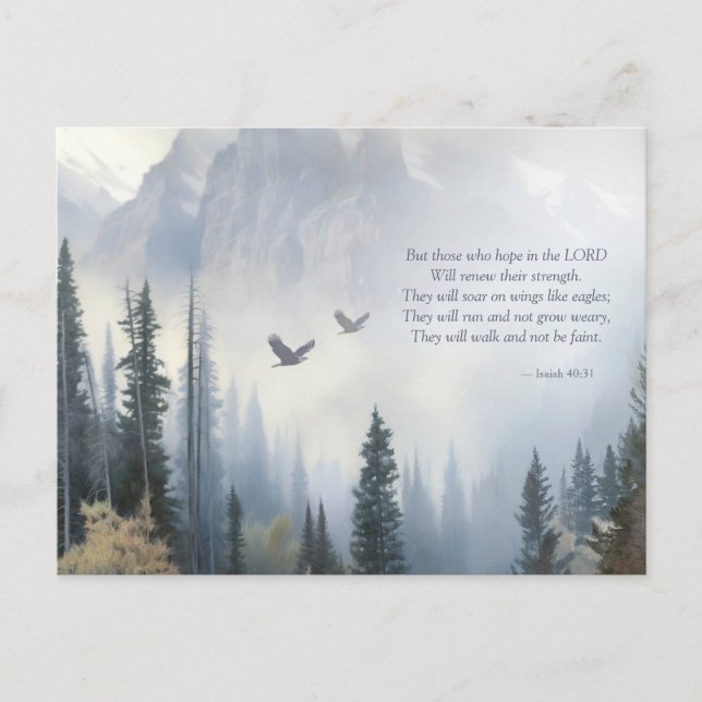 Isaiah 40:31 Wings Like Eagles Scripture Postcard Postkarte (Vorderseite)
