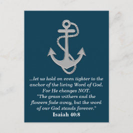 Isaiah 40:8 Bible Verse Gods Word Anker Aquamarin Postkarte