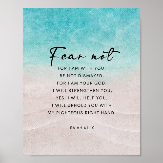 Isaiah 41:10 Angst nicht Poster (Vorne)