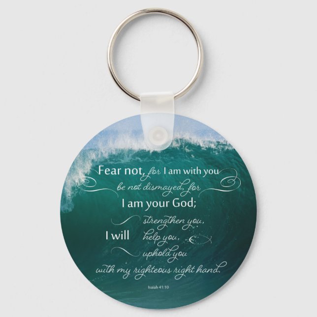 Isaiah 41 10 Bible Verse Button Schlüsselanhänger (Vorderseite)