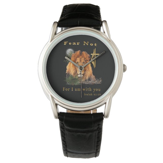 Isaiah 41:10 Christliche Mens-Uhren Armbanduhr (Vorderseite)
