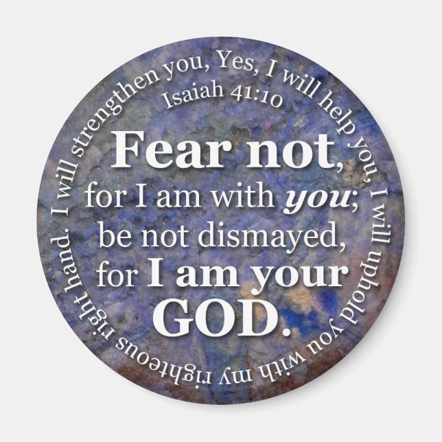 Isaiah 41:10 Furcht nicht vor mir bin mit dir Magnet (Vorne)