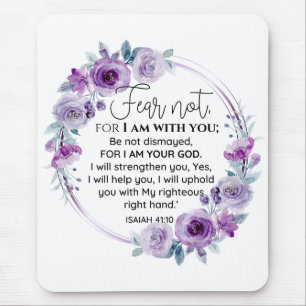 Isaiah 41:10 Furcht vor nicht Lila Schrift Mousepad