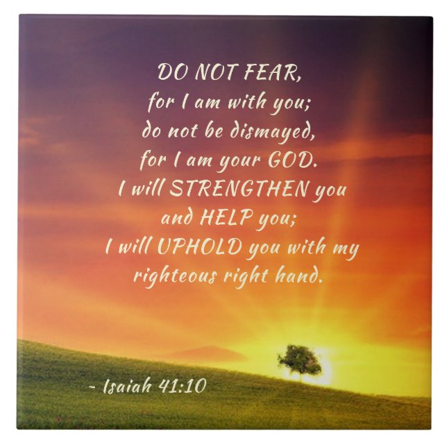 Isaiah 41:10 Fürchte nicht, dass ich bei dir bin Fliese (Vorderseite)