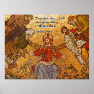 Isaiah 41:10 Jesus Mosaik Poster