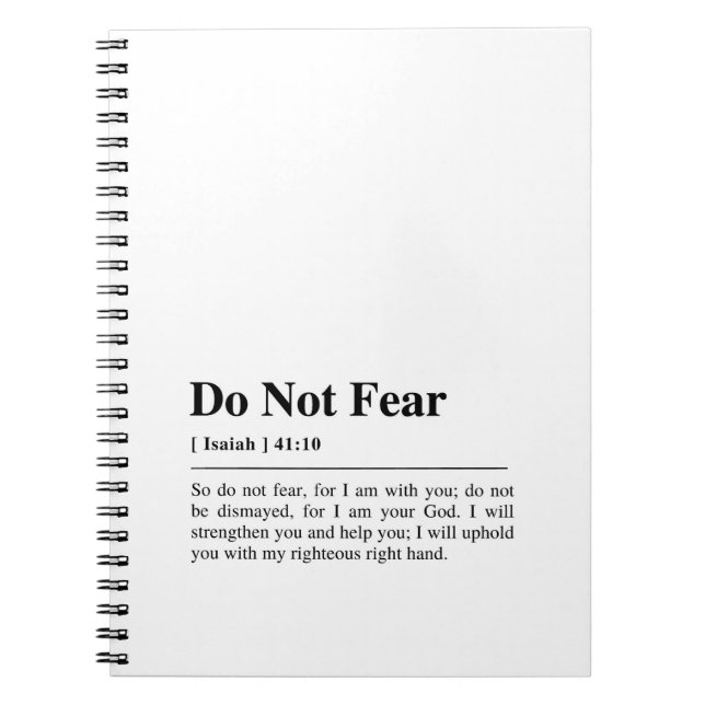 Isaiah 41:10 Keine Angst Notizblock (Vorderseite)