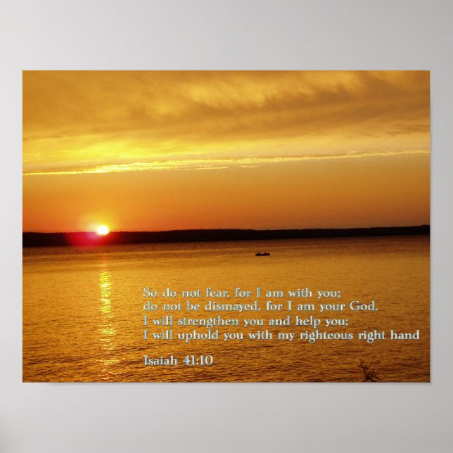 Isaiah 41:10 Sonnenuntergang Poster (Vorne)