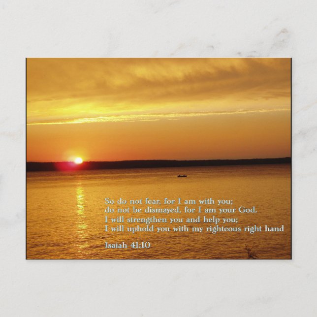 Isaiah 41:10 Sonnenuntergang Postkarte (Vorderseite)