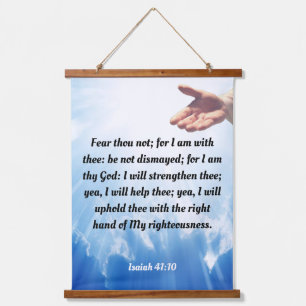 Isaiah 41:10 wandteppich mit holzrahmen