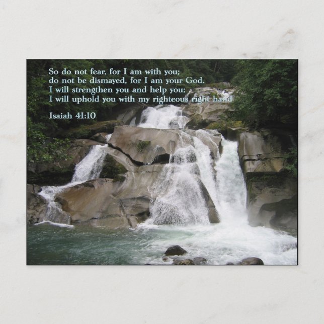 Isaiah 41:10 Wasserfall Postkarte (Vorderseite)