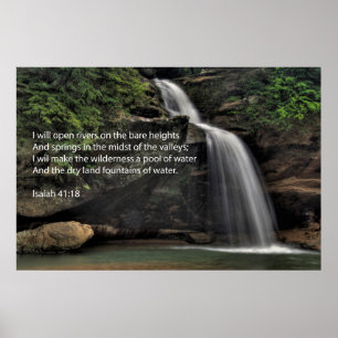 Isaiah 41:18 Wasserfall Poster