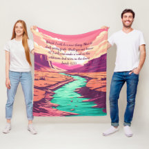 Isaiah 43:19 Fleece Blanket River Desert