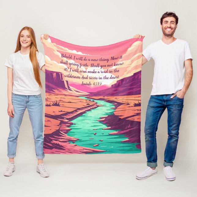 Isaiah 43:19 Fleece Blanket River Desert (Beispiel)
