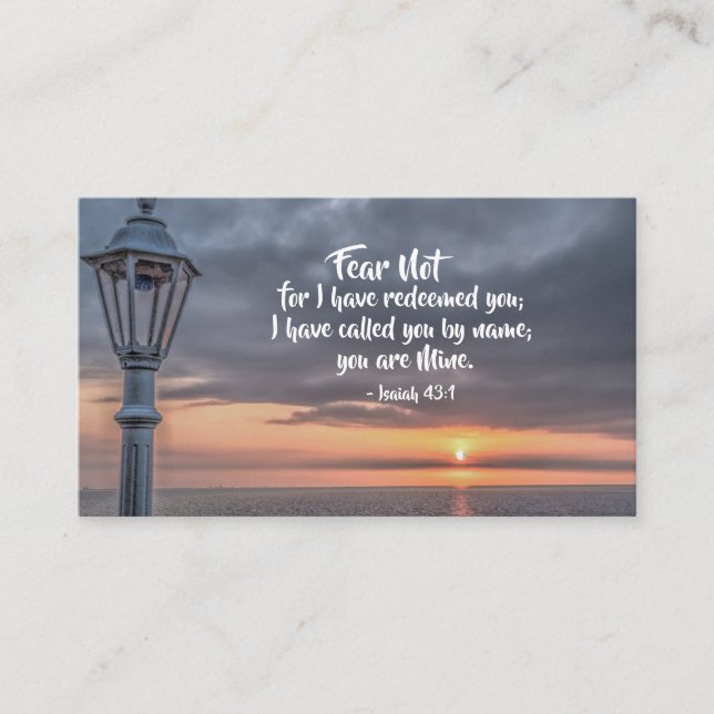 Isaiah 43:1 Angst nicht, dass ich eure Bibel erlös Visitenkarte (Vorderseite)