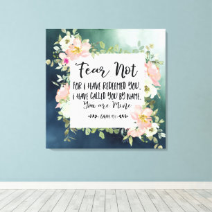 Isaiah 43:1 Angst nicht, weil ich deine Bibel erlö Leinwanddruck