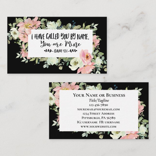 Isaiah 43:1 Ich habe dich mit dem Namen Bible Vers Visitenkarte (Vorne/Hinten)