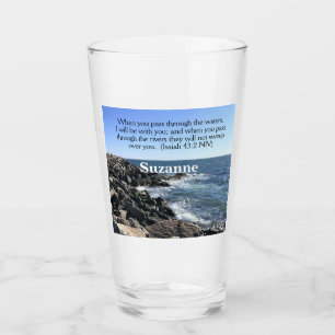 Isaiah 43:2 Ich werde mit dir Foto des Ozeans sein Glas