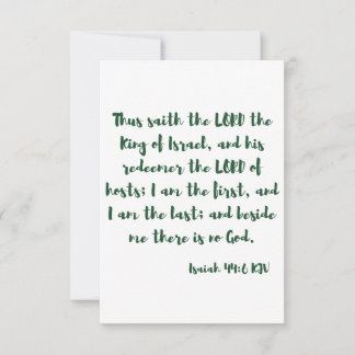 Isaiah 44:6 KJV Bible Verse Flat Greeting Card Karte