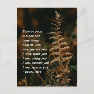 Isaiah 46:4 Ich bin Er, der dich auf Postkarte hal