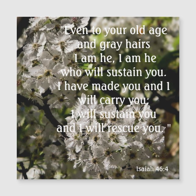 Isaiah 46:4 magnetkarte (Vorderseite)