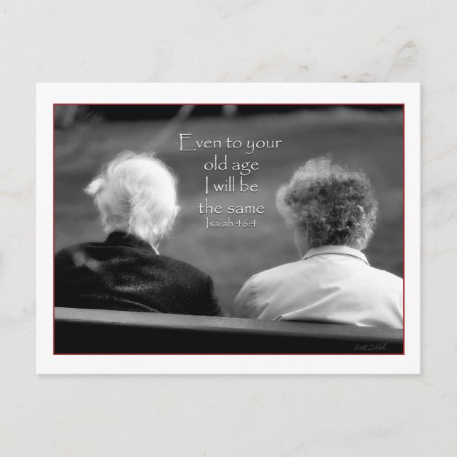 Isaiah 46:4 Selbst in deinem Alter bin ich das gle Postkarte (Vorderseite)