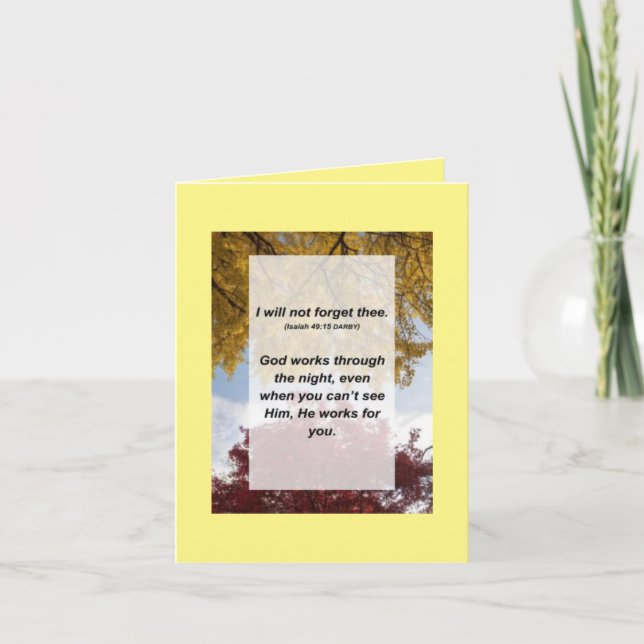 Isaiah 49:15 Ich werde dich nicht vergessen Karte (Vorderseite)