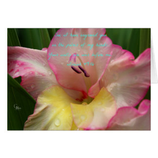 Isaiah 49:16 Pink Raindrop Gladiolus Card