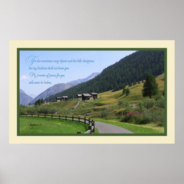 Isaiah 54:10 Schrift drucken Poster (Vorne)