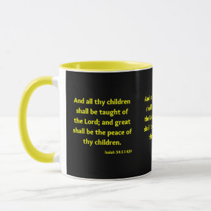 Isaiah 54:13 KJV Bibelschrift Zwei-Tone Tasse