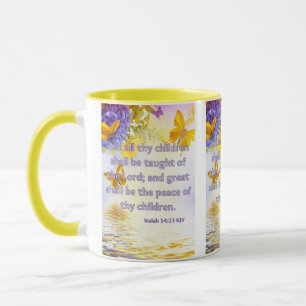 Isaiah 54:13 KJV Bible Scripture Pic Two-Tone Tasse