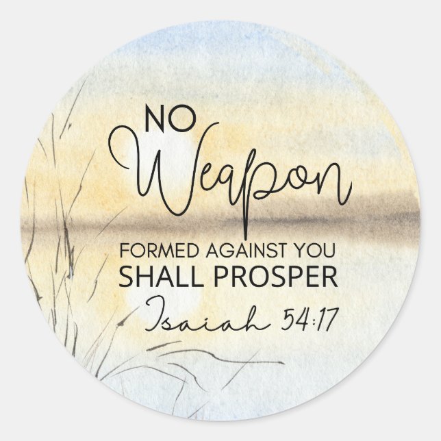 Isaiah 54 17 Keine Waffe gegen euch gebildet Bibel Runder Aufkleber (Vorderseite)