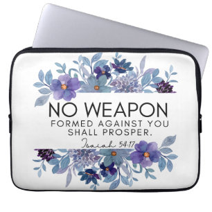 Isaiah 54:17 No Weapon Christlich Scripture Floral Laptopschutzhülle