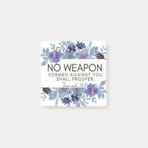 Isaiah 54:17 No Weapon Christlich Scripture Floral Post-it Klebezettel