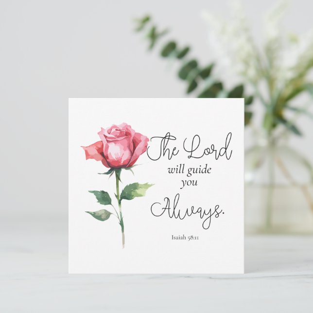 Isaiah 58:11 Blume Abschluss Bible Verse (Stehend Vorderseite)