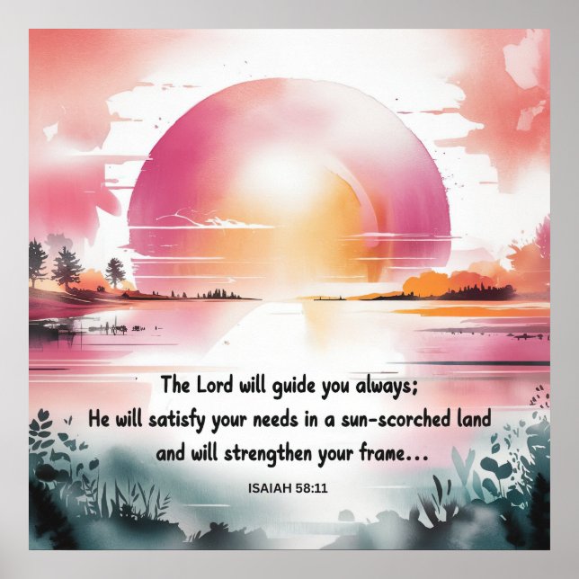 Isaiah 58:11 Christliches Poster (Vorne)