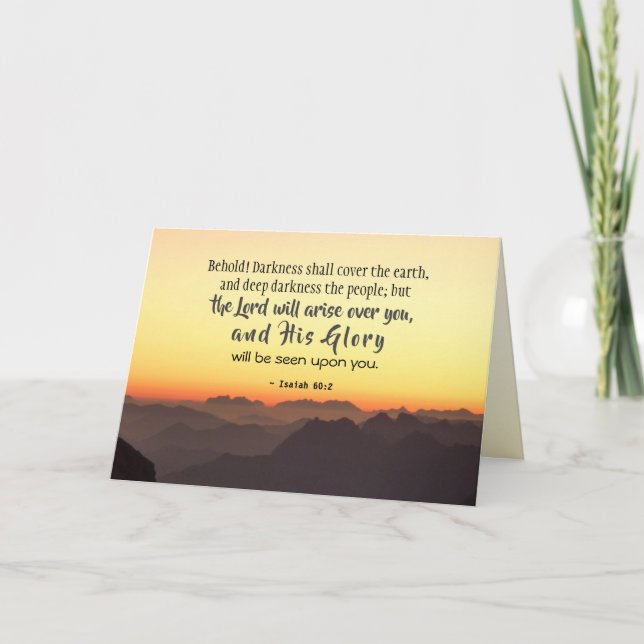 Isaiah 60:2 Dunkelheit soll die Erdbibel bedecken Karte (Vorderseite)